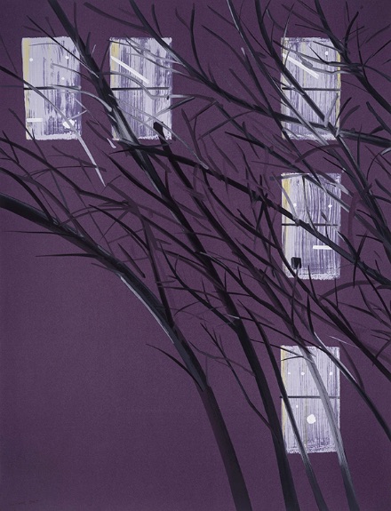 Alex Katz Purple Wind, Hand-Siebdruck, signiert, nummeriert, Auflage 64 Stück