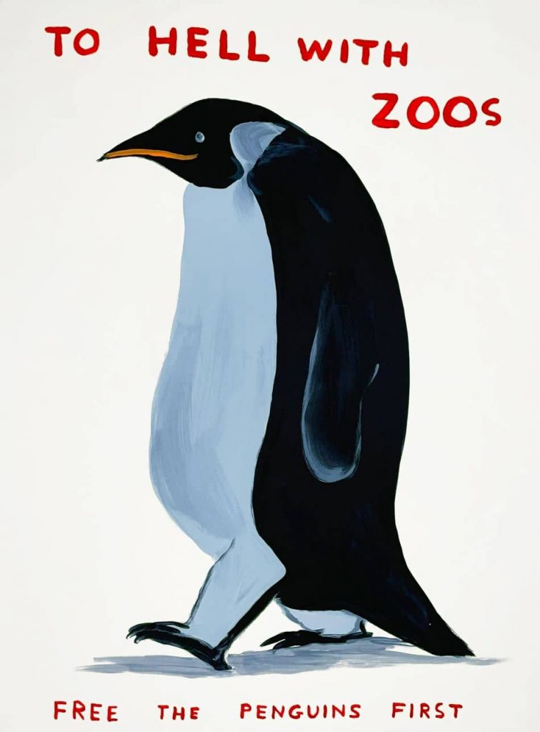 David Shrigley To Hell With Zoos, Siebdruck, signiert, nummeriert, Edition 125