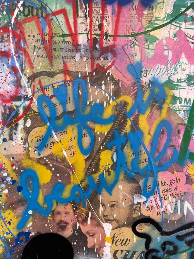 Mr. Brainwash Never Give Up Close-up
