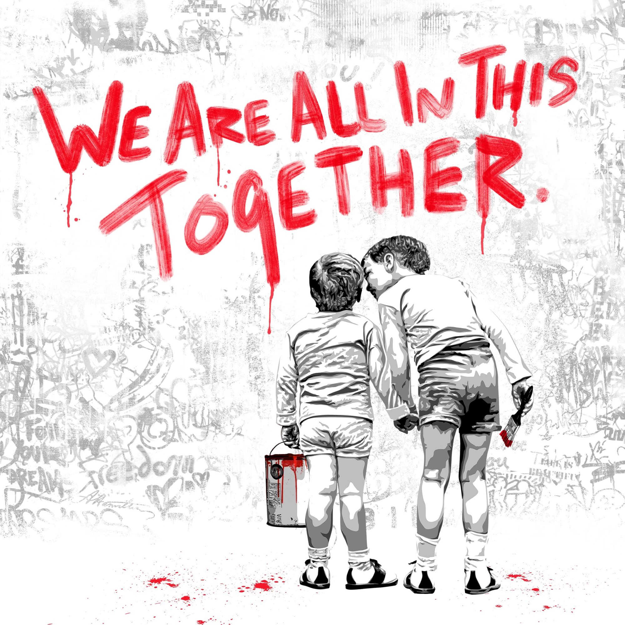 Mr. Brainwash We are all in this together (Red Edition), Siebdruck, signiert, nummeriert, Auflage 75 Stück