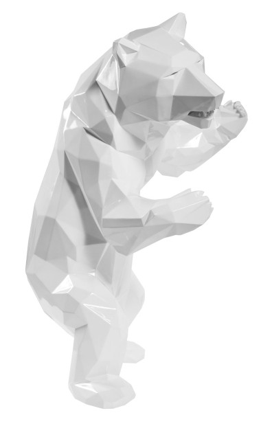 Richard Orlinski Standing Bear White, Skulptur, signiert, nummeriert, Auflage 8 Stück