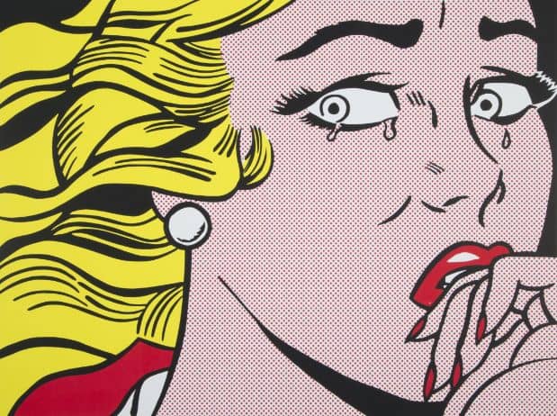 Roy Lichtenstein Crying Girl, Lithographie, Unikat, signiert